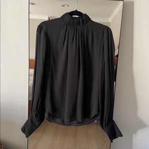 Frame Black Ruffled Blouse